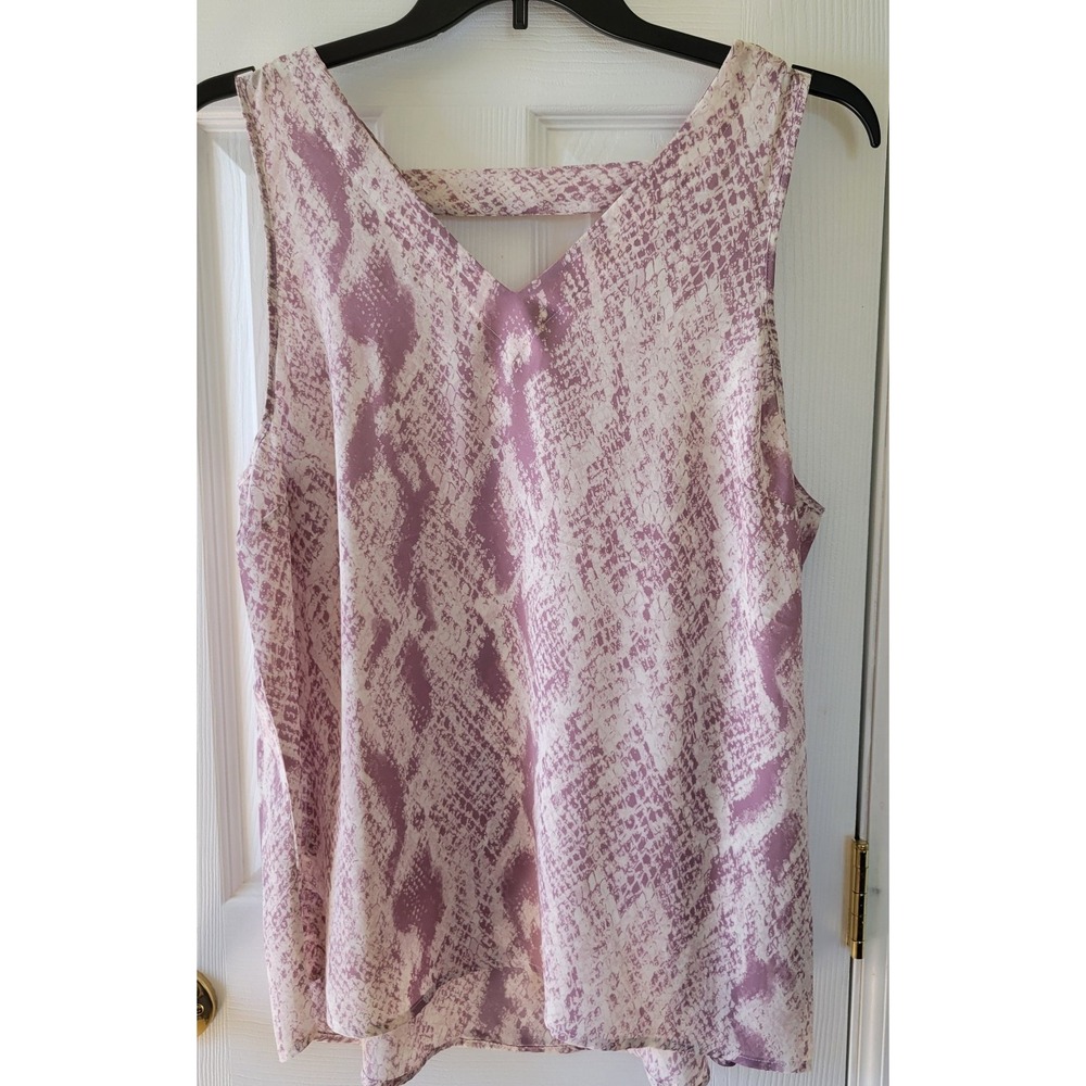 Maurices Top Size XXL Mauve Animal Snake‎ Print Tank V Neck Pullover Sleeveless